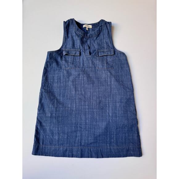 Monteau 100% Cotton Light Denim Sleeveless Mini Shift Dress Women's Medium - Picture 3 of 9